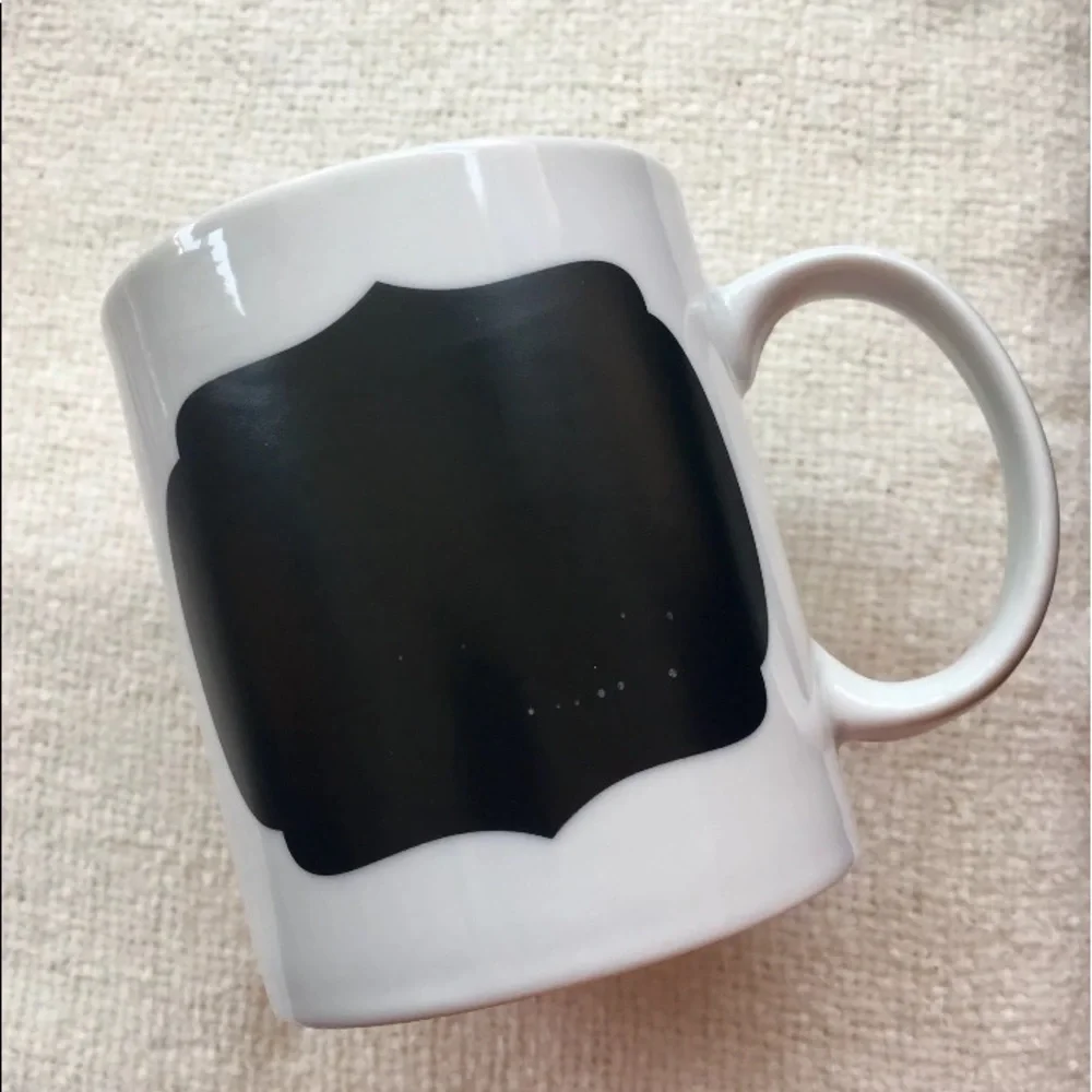 DesignPac Chalkboard Message Coffee Mug 10 Oz Ceramic White Black Customizable
